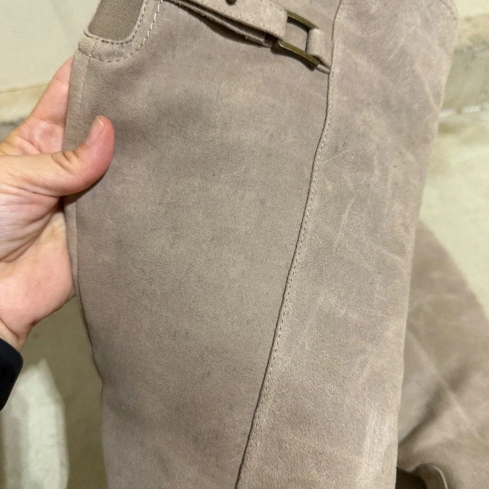 Maurices Emily Taupe Faux Suede Over The Knee Boots Wide Calf 8.5